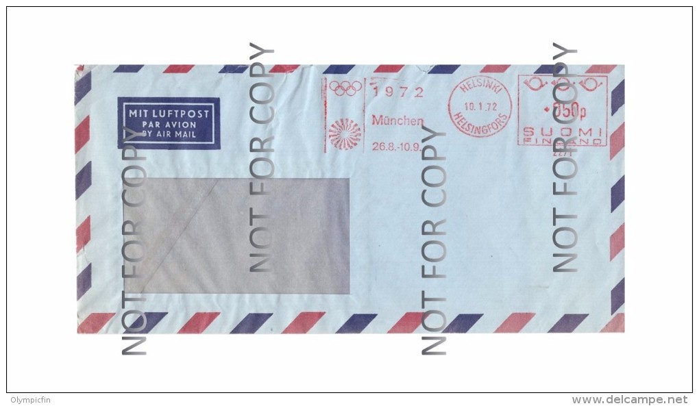 Cover With Red Franking Label Olympic Games 1972 München 19.1.72 - Brieven En Documenten