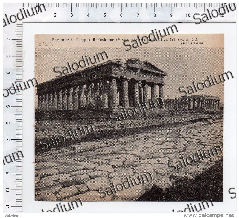 PAESTUM Tempio Di Posidone - Immagine Ritagliata Da Pubblicazione Originale D´epoca - Other & Unclassified