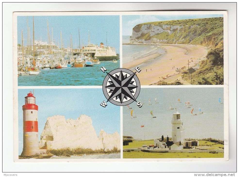 Postcard ST CATHERINE's LIGHTHOUSE & THE NEEDLES LIGHTHOUSE Isle Fo Wight Gb Stamps Cover - Leuchttürme