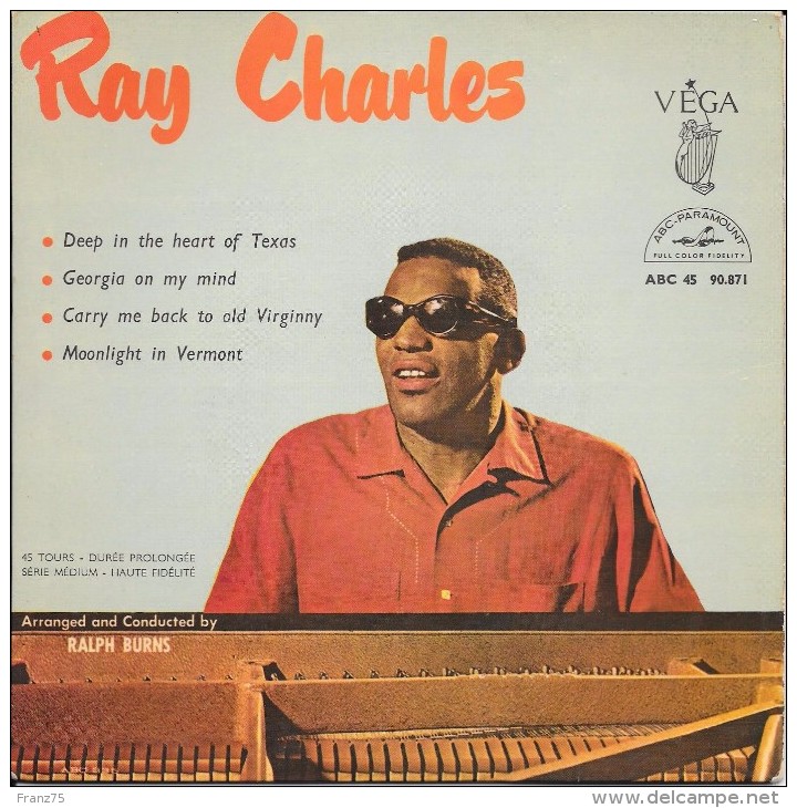 Ray CHARLES-Georgia On My Mind- 45 T.(4 Titres)-ABC-PARAMOUNT--BE - Blues