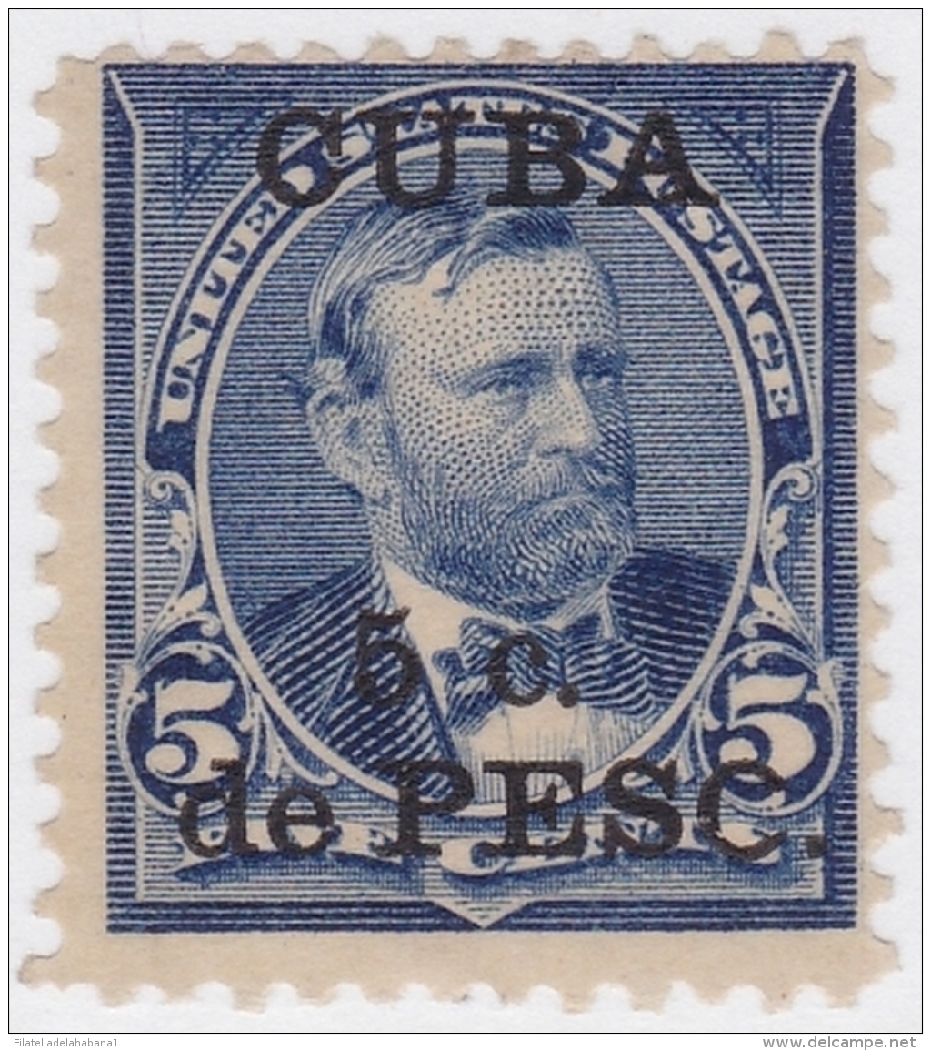 1899-251 CUBA US OCCUPATION 1899.Ed.263. 5c GRANT ERROR "O" BROOKEN. NO GUM. - Unused Stamps