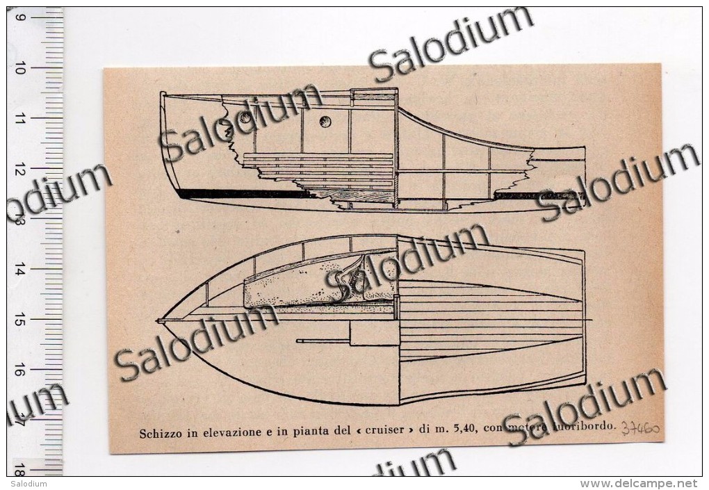 Barca Boat Cruiser - Immagine Ritagliata Da Pubblicazione Originale D´epoca - Altri & Non Classificati