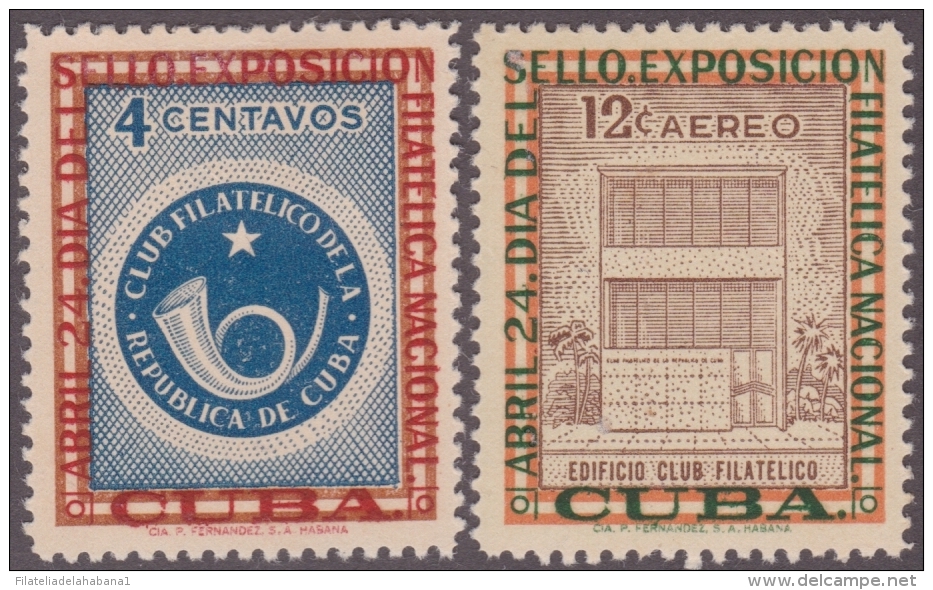 1957-255 CUBA REPUBLICA 1957. Ed. 692-93. MH DIA DEL SELLO. STAMP DAY. - Neufs