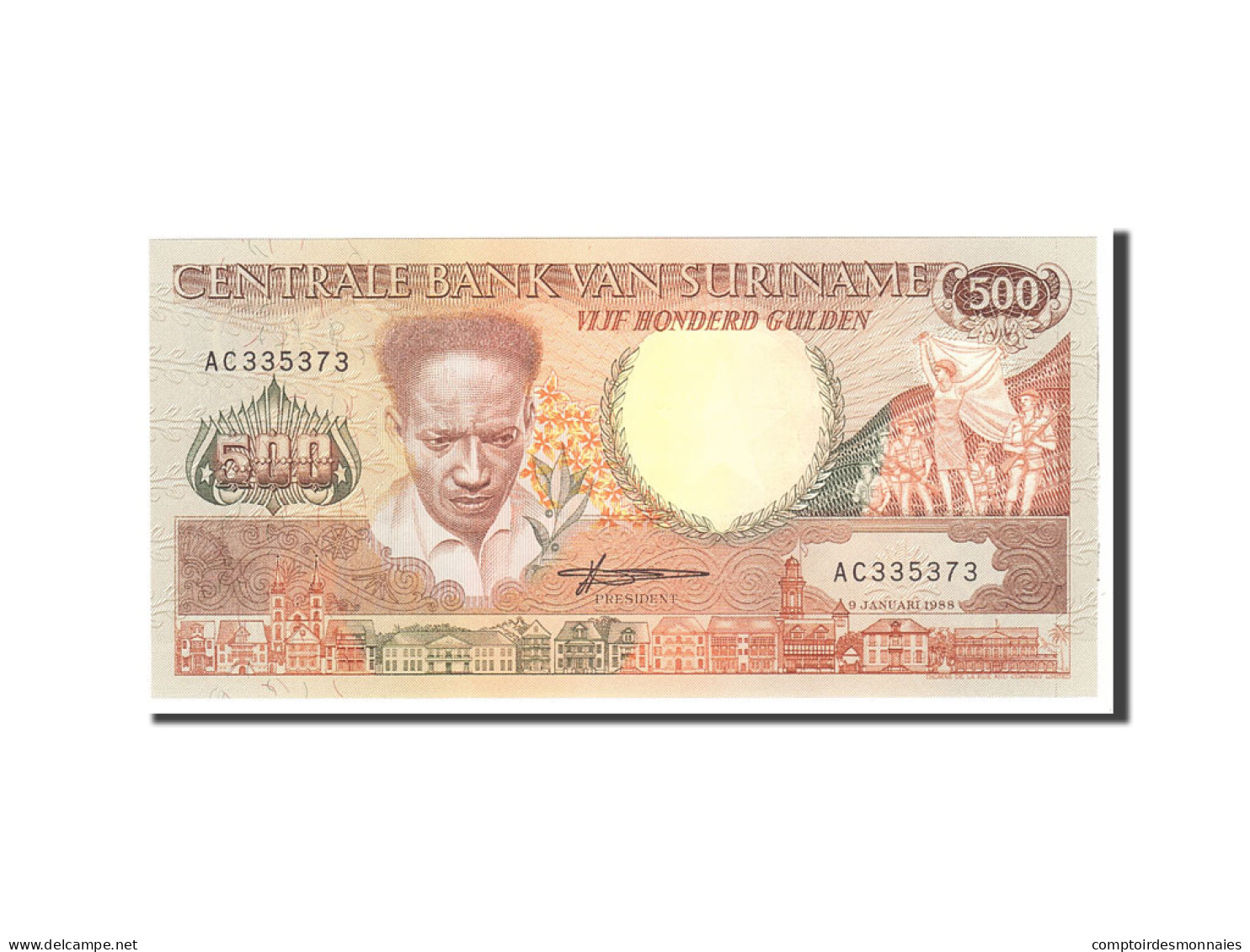 Billet, Suriname, 500 Gulden, 1988, 1988-01-09, KM:135b, NEUF - Suriname