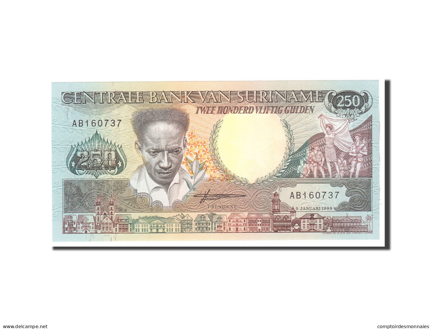 Billet, Suriname, 250 Gulden, 1988, 1988-01-09, KM:134, NEUF - Suriname