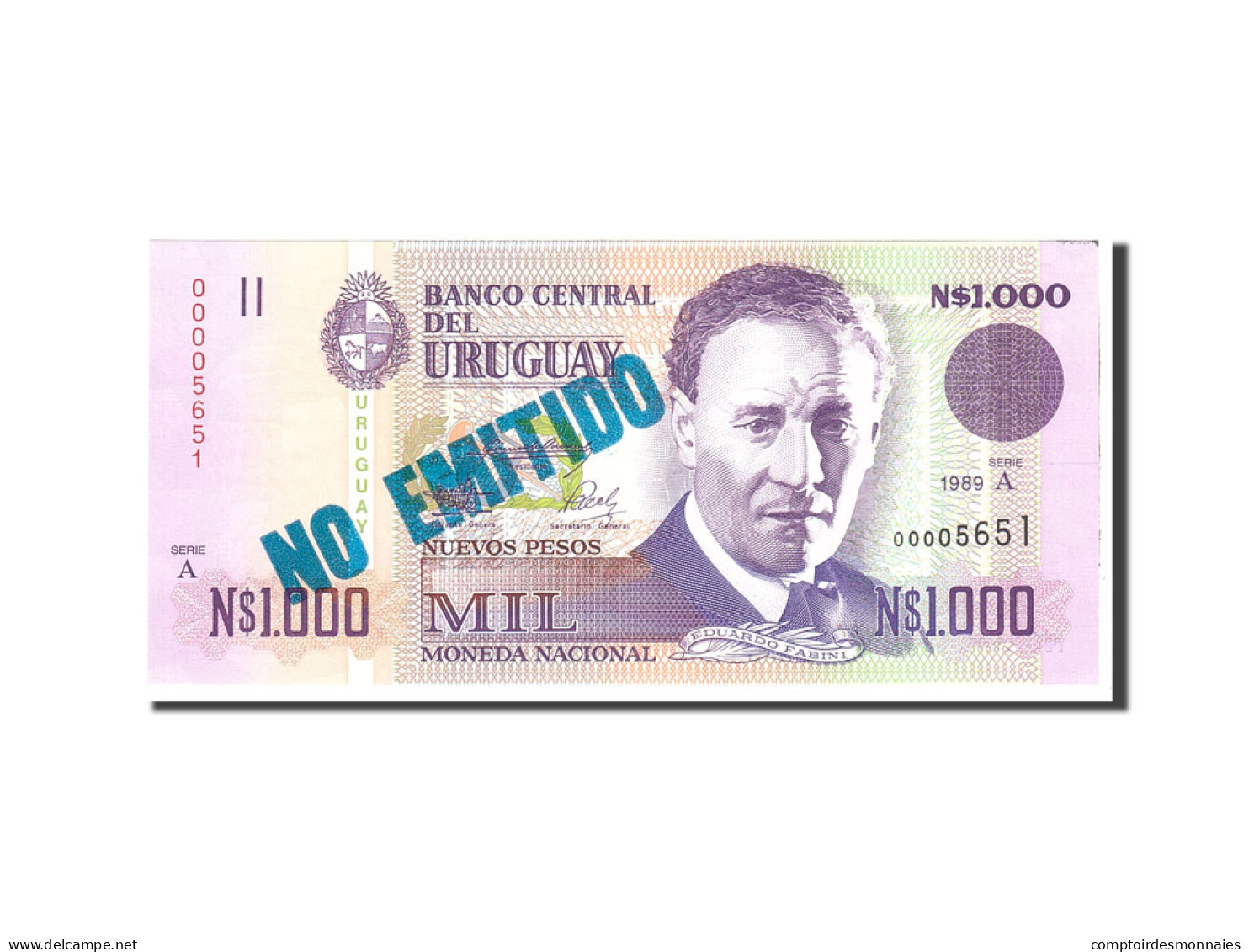 Billet, Uruguay, 1000 Nuevos Pesos, 1989, Undated, KM:67a, NEUF - Uruguay