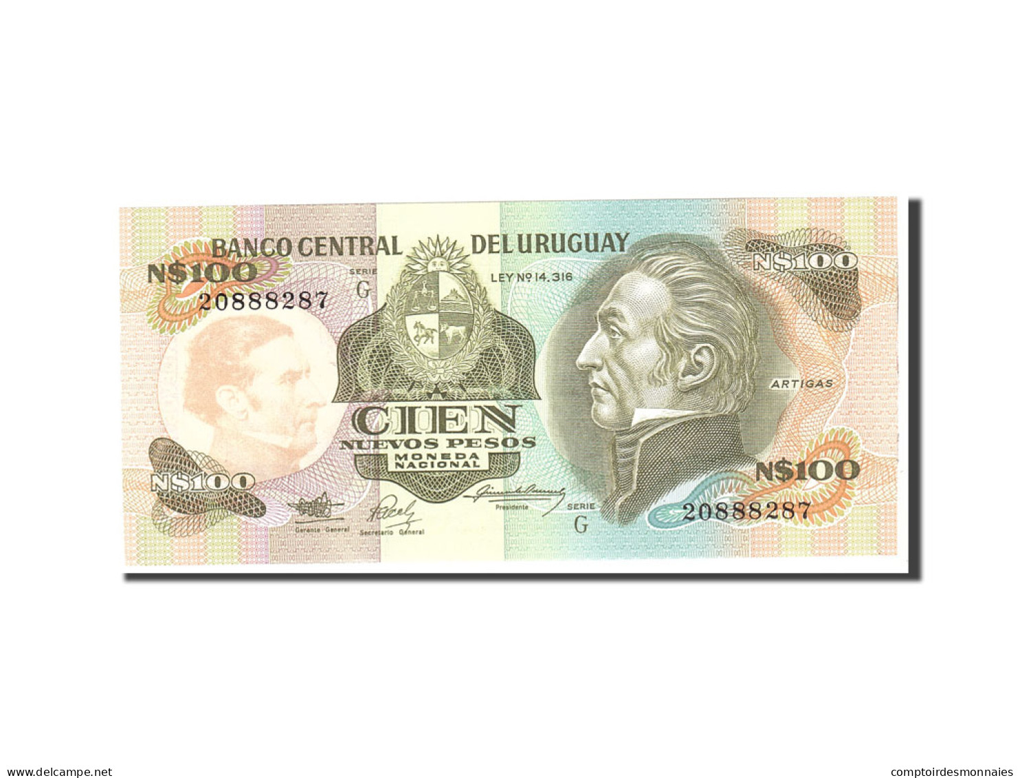 Billet, Uruguay, 100 Nuevos Pesos, 1978, Undated, KM:62a, NEUF - Uruguay