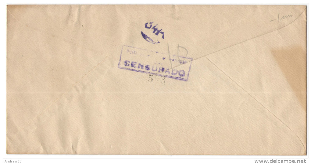 SPAGNA - ESPAÑA - Spain - Espagne - 1940 - Par Avion - 2 X 70 + 40 + 10 + 5 - Opened Passed By Censor - Censurado Cen... - Storia Postale