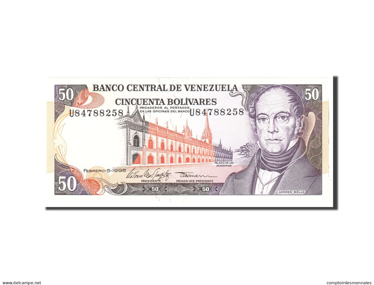 Billet, Venezuela, 50 Bolivares, 1998, 1998-02-05, KM:65f, NEUF - Venezuela