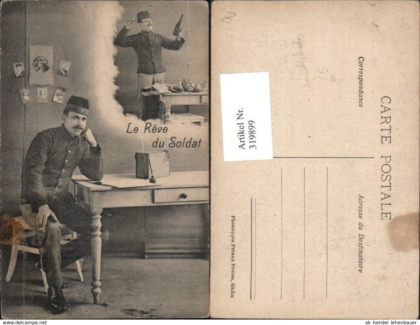 319899,Soldat M. Ansichtskarten Le Reve Du Soldat Postwesen Post - Poste & Postini