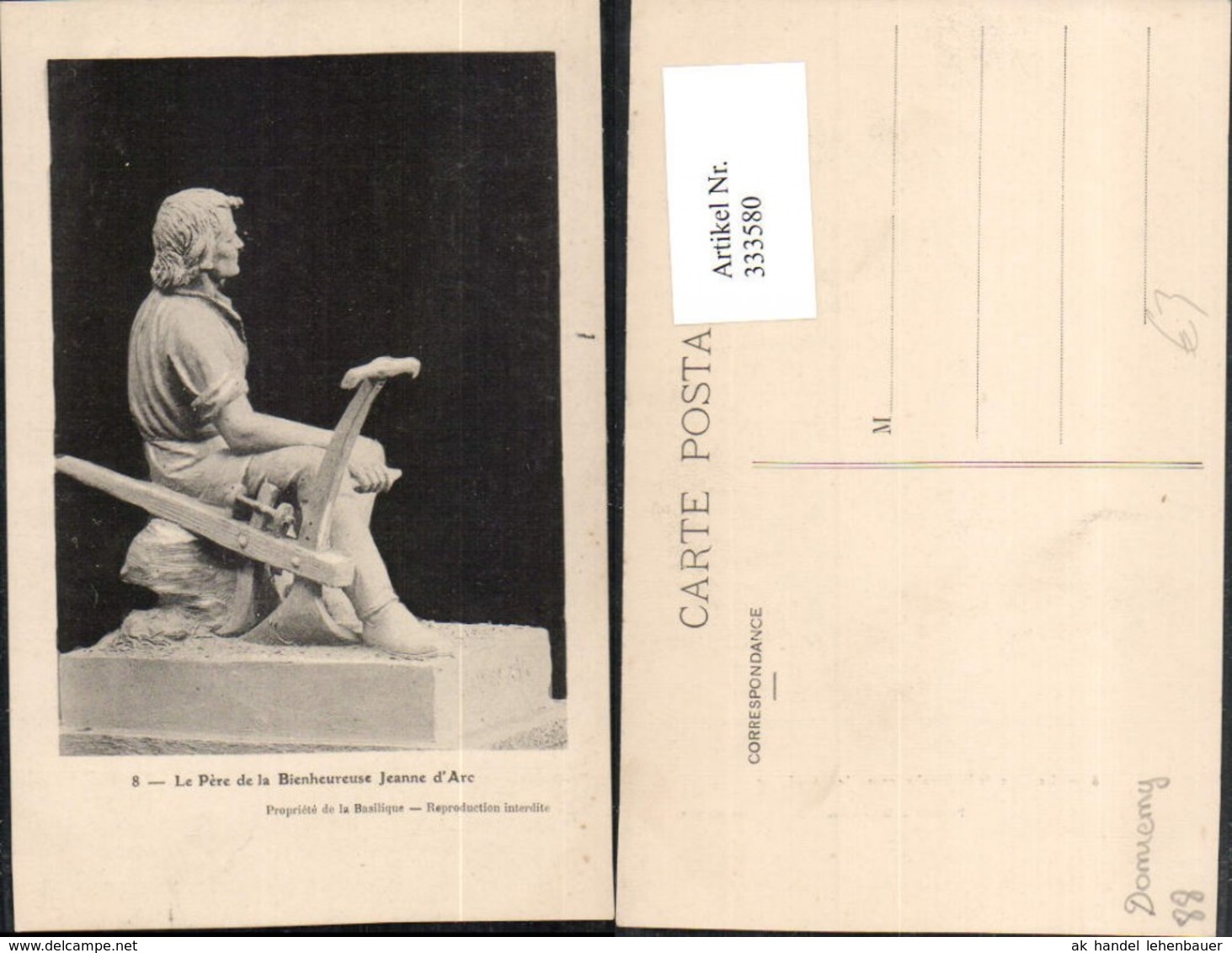 333580,Lothringen Vosges Domremy Le Pere De La Bienheureuse Jeanne D'Arc Denkmal - Autres & Non Classés