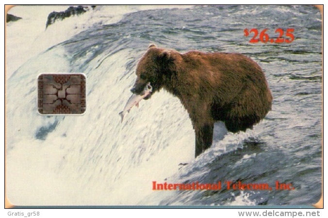 United States - ASK-04, Brown Bear Wit Salmon, 26.25$, 2,000ex, 11/93, Mint - Schede A Pulce