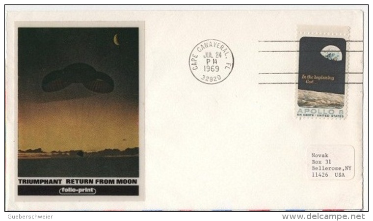 COS-L84 - ETATS-UNIS FDC Retour De APOLLO 8 Du Cap Canaveral 1969 - America Del Nord