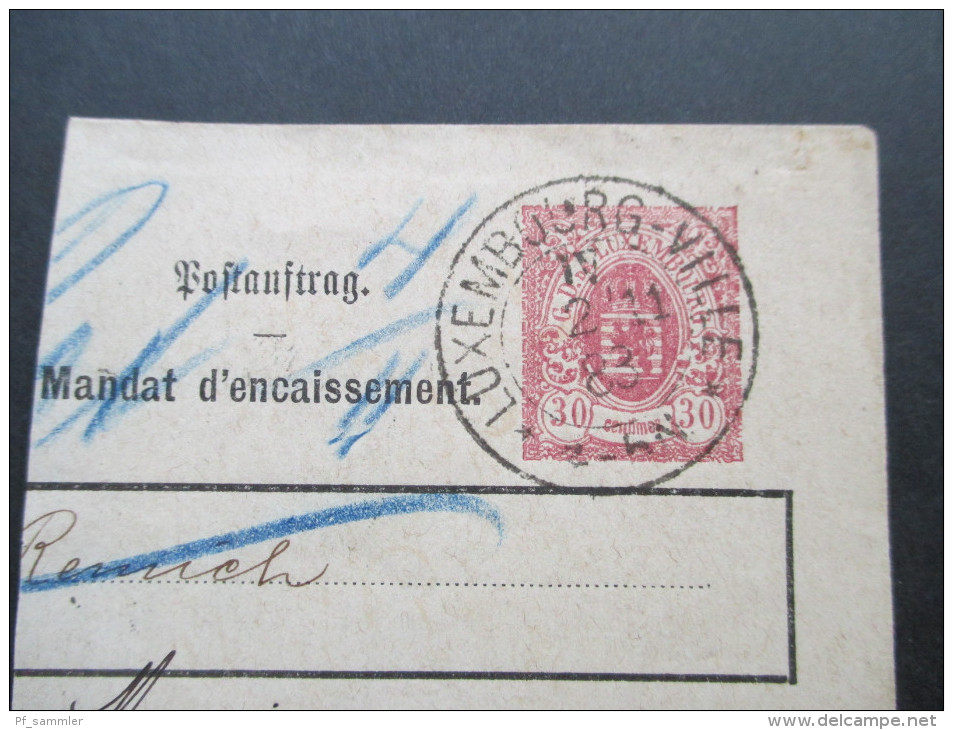 Luxemburg Belege / Ganzsachenposten Ab 1883 Aufbrauchsausgaben Usw. Interessanter Posten! 21 Stück! - Colecciones