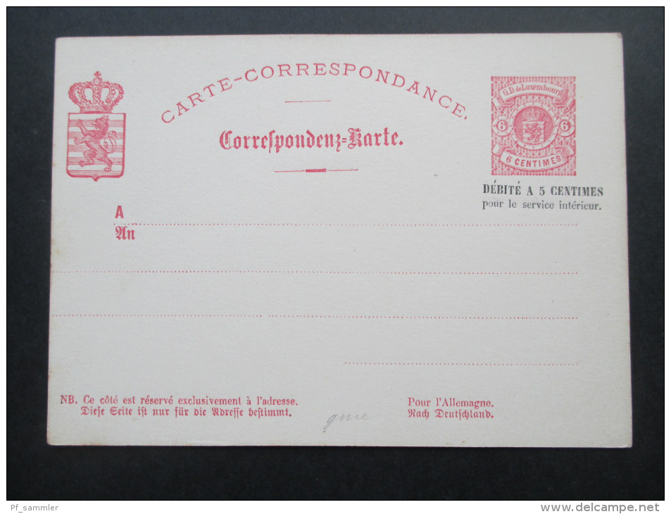 Luxemburg Belege / Ganzsachenposten ab 1883 Aufbrauchsausgaben usw. Interessanter Posten! 21 Stück!