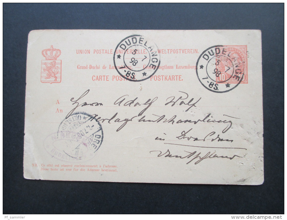 Luxemburg Belege / Ganzsachenposten ab 1883 Aufbrauchsausgaben usw. Interessanter Posten! 21 Stück!