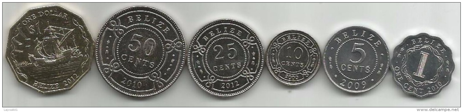 Belize 2000 - 2012. High Grade Set Of  6 Coins - Belize