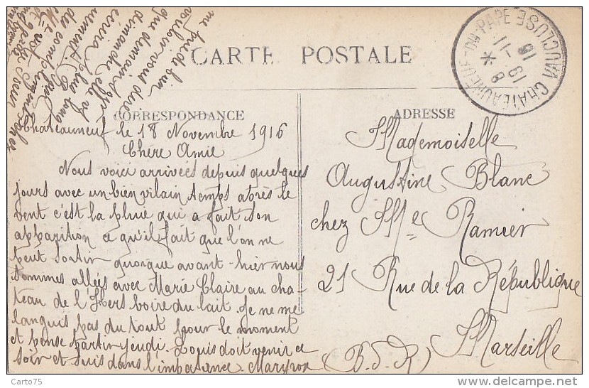 Châteauneuf Du Pape 84 - Vue Générale - 1916 - Editeur Simon Bartesago - RARE - Chateauneuf Du Pape