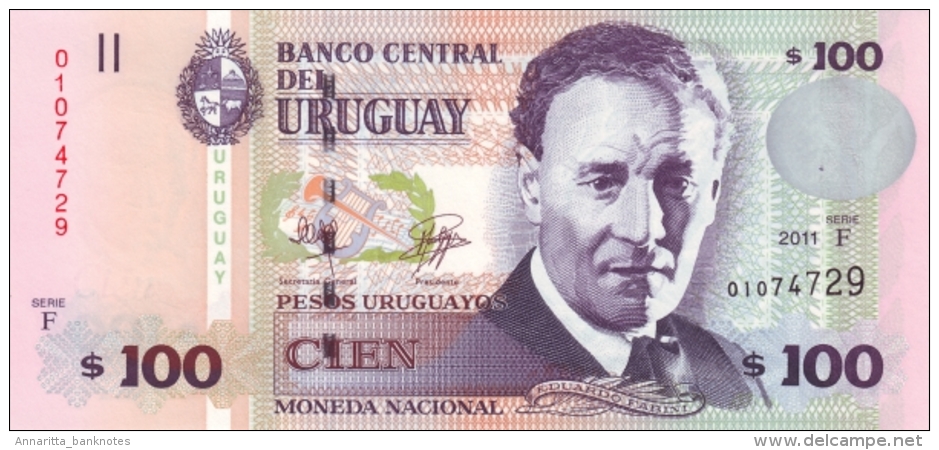 URUGUAY 100 PESOS URUGUAYOS 2011 P-88b UNC  [ UY547g ] - Uruguay