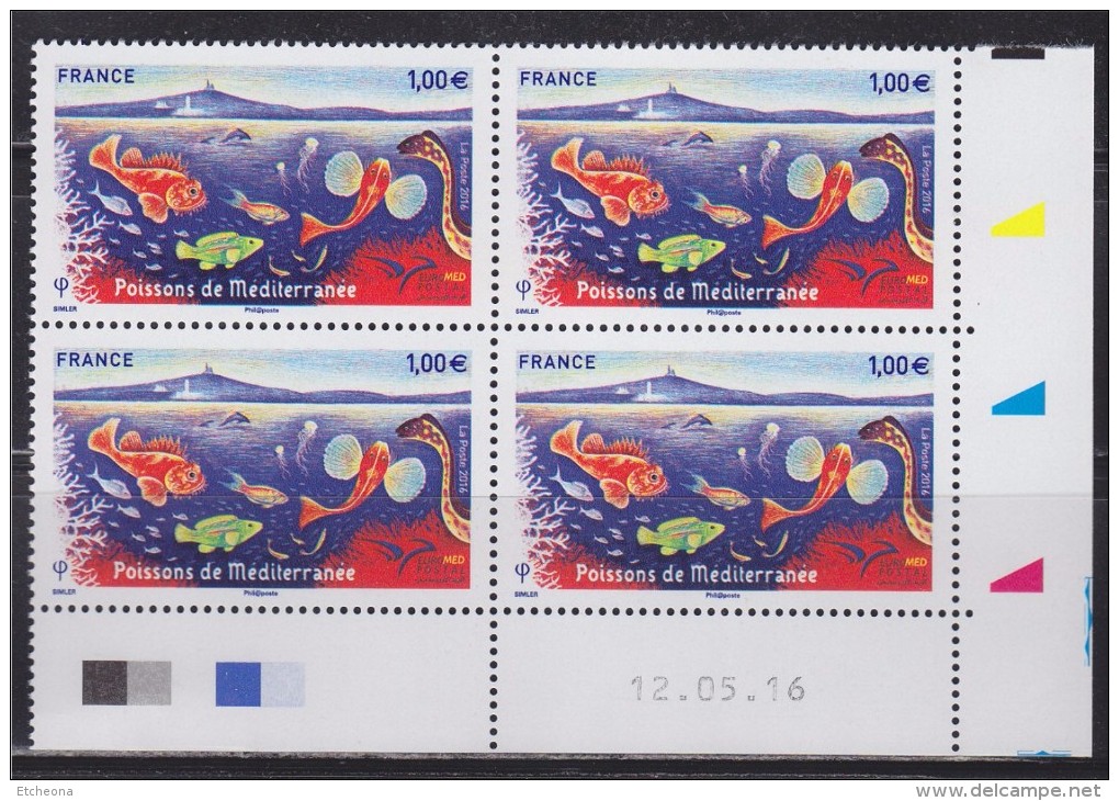 = Euromed Postal, Poissons De Méditerranée X4, Coin Daté 12.05.16 à 1.00€ N°5077 - 2010-2019