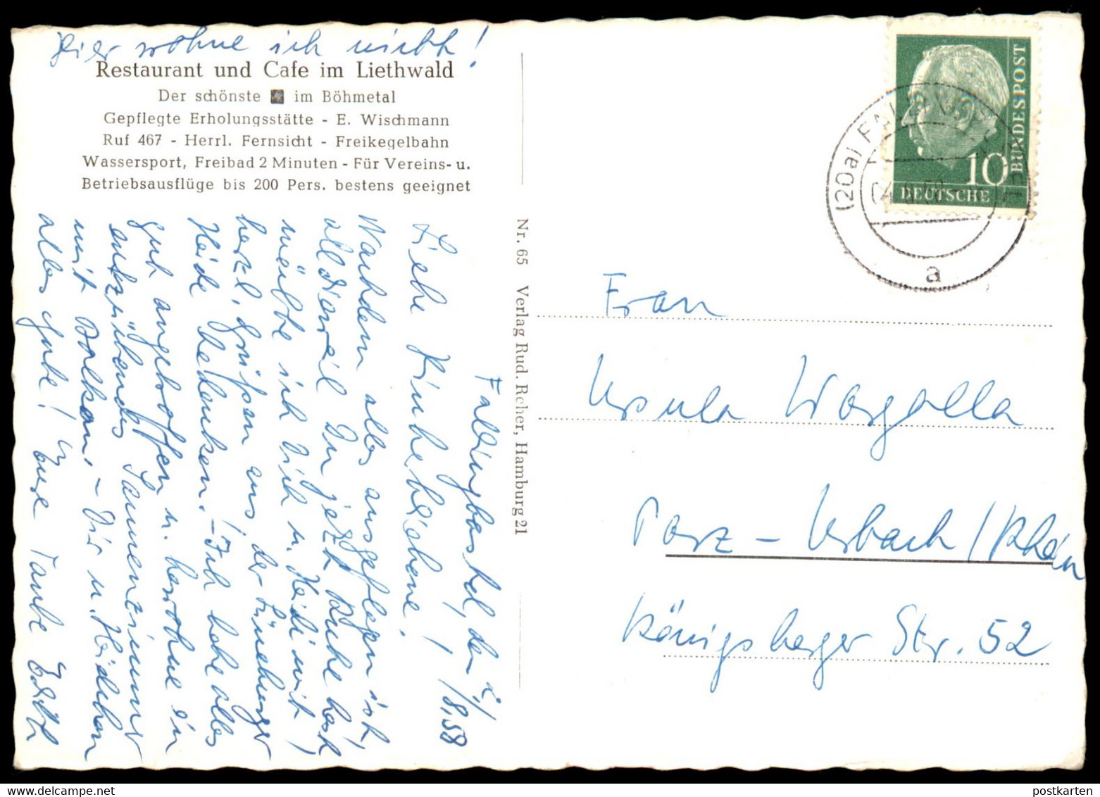 ALTE POSTKARTE FALLINGBOSTEL LIETH-CAFÉ IM BÖHMETAL E. Wischmann Freikegelbahn Freibad 2 Minuten Ansichtskarte Postcard - Fallingbostel