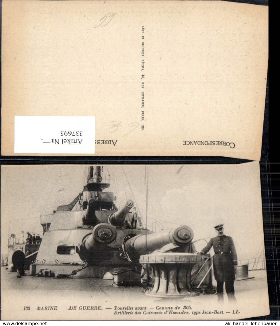 337695,Schiff Kriegsschiff Marine Marine De Guerre Tourelles Avant Canons Artillerie - Krieg