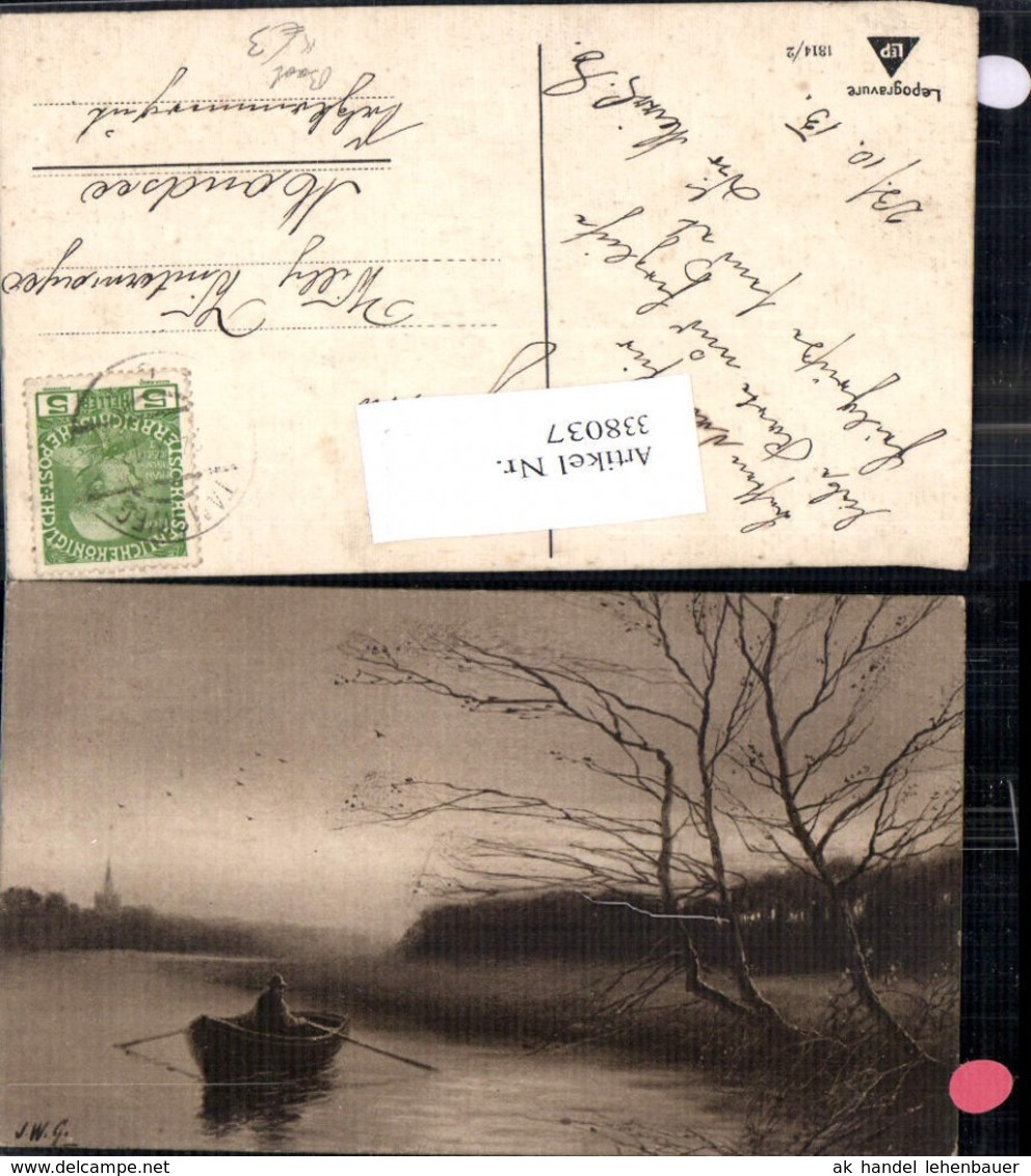 338037,K&uuml;nstler Ak J. W. G. Mann I. Ruderboot Boot Fluss Landschaft M. Kirche - Sonstige & Ohne Zuordnung