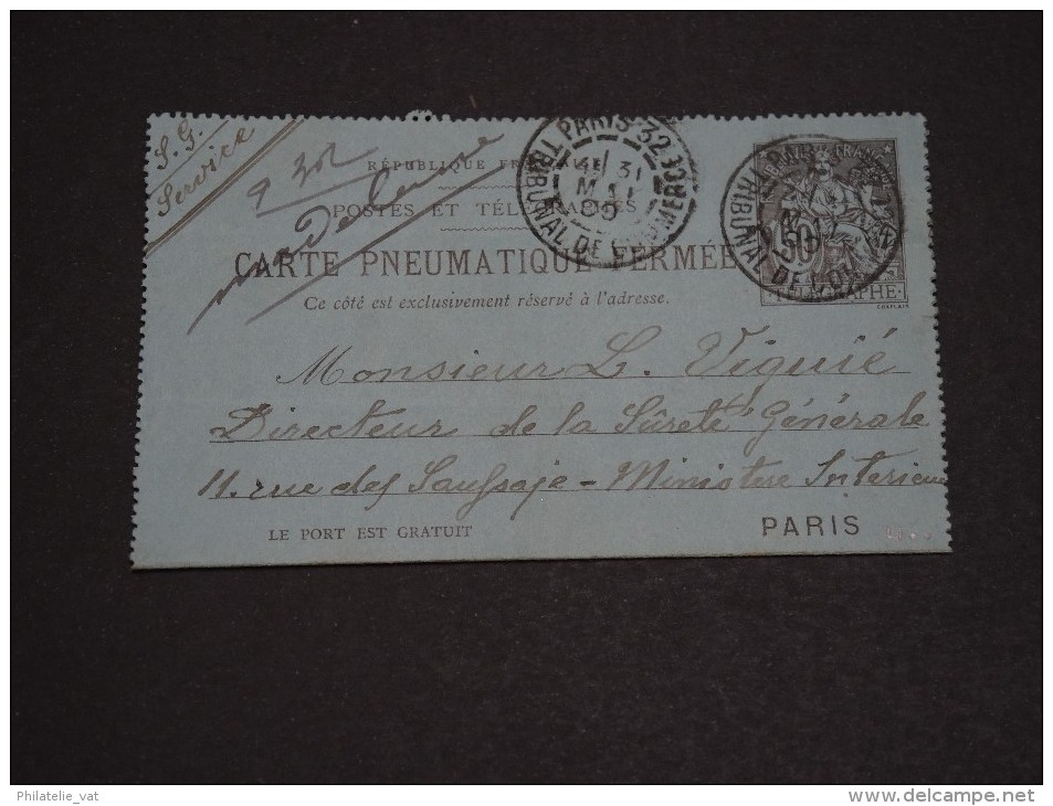 FRANCE – Carte Entier Et Pneumatique - Détaillons Collection - A Bien étudier- N° 17662 - Pneumatici