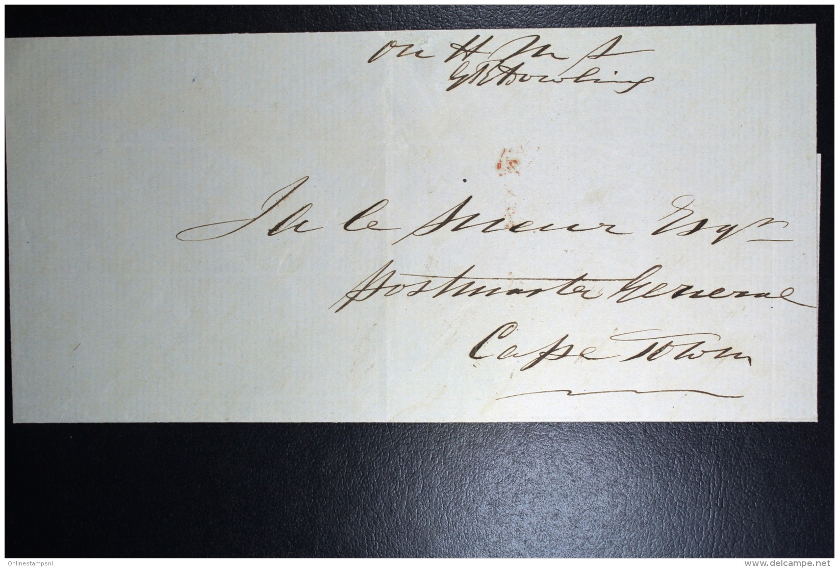 Cape Of Good Hope 1862 With Very Nice NAPIER Oval Datestamp And Cape Town In Red Signed By G.R. Dowling Postmaster - Capo Di Buona Speranza (1853-1904)