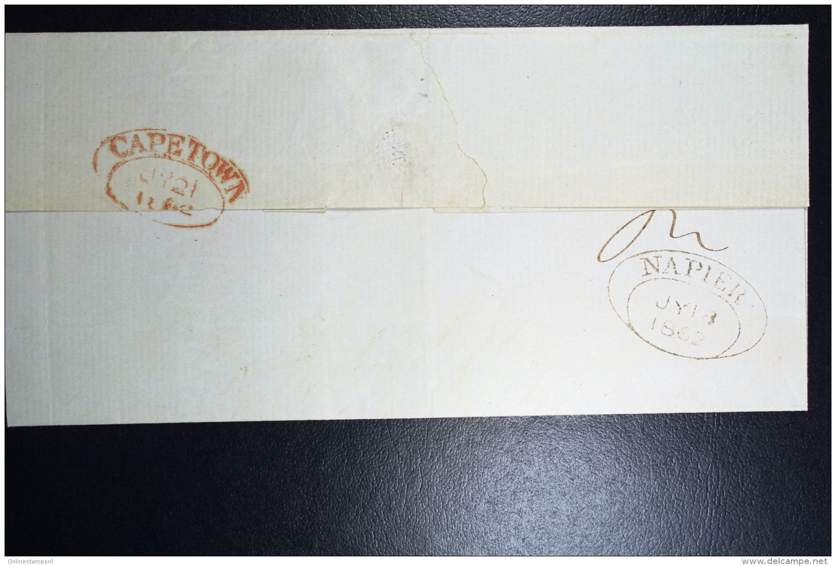 Cape Of Good Hope 1862 With Very Nice NAPIER Oval Datestamp And Cape Town In Red Signed By G.R. Dowling Postmaster - Cap De Bonne Espérance (1853-1904)