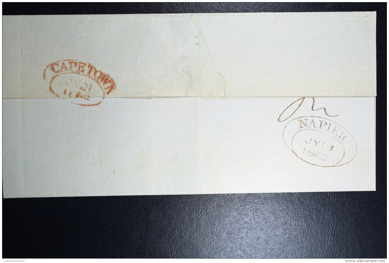 Cape Of Good Hope 1862 With Very Nice NAPIER Oval Datestamp And Cape Town In Red Signed By G.R. Dowling Postmaster - Kaap De Goede Hoop (1853-1904)
