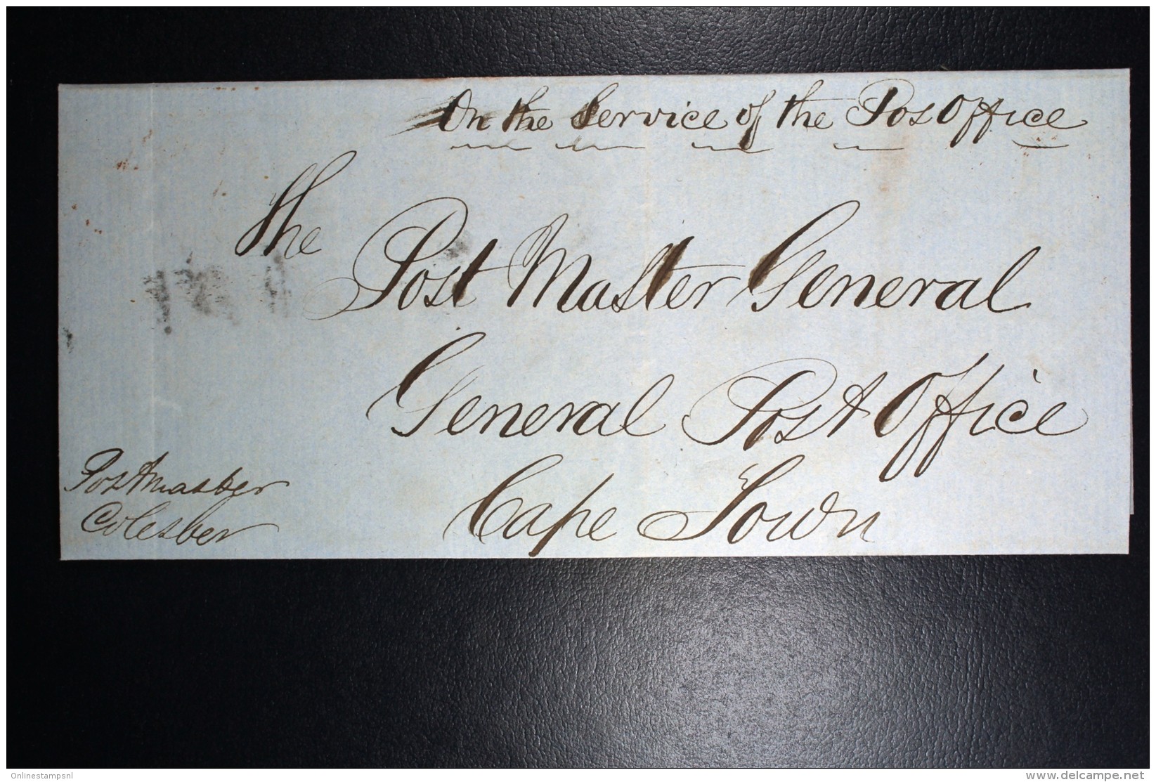 Cape Of Good Hope 1854 Complete Letter Colesburg To Cape Town To Post Master General 2x Oval Date Stamps On Back - Kap Der Guten Hoffnung (1853-1904)