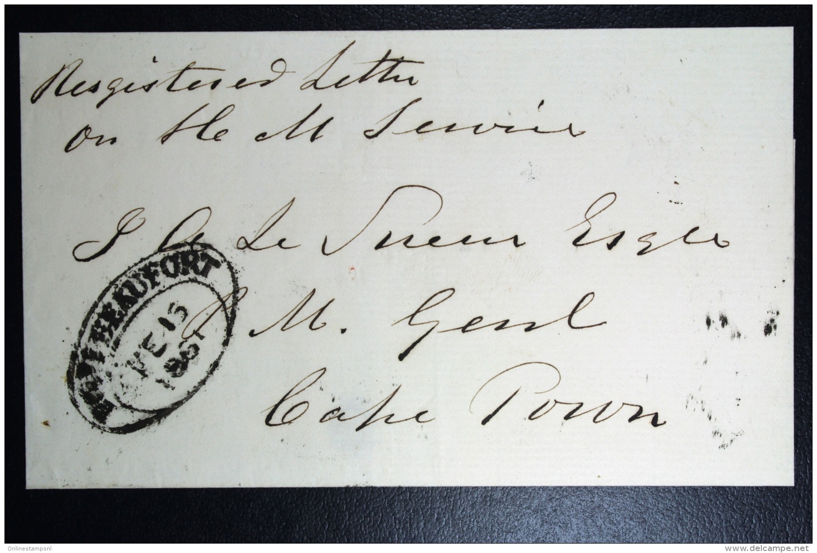 Cape Of Good Hope 1861 Registered Letter Port Beaufort To Cape Town - Kaap De Goede Hoop (1853-1904)