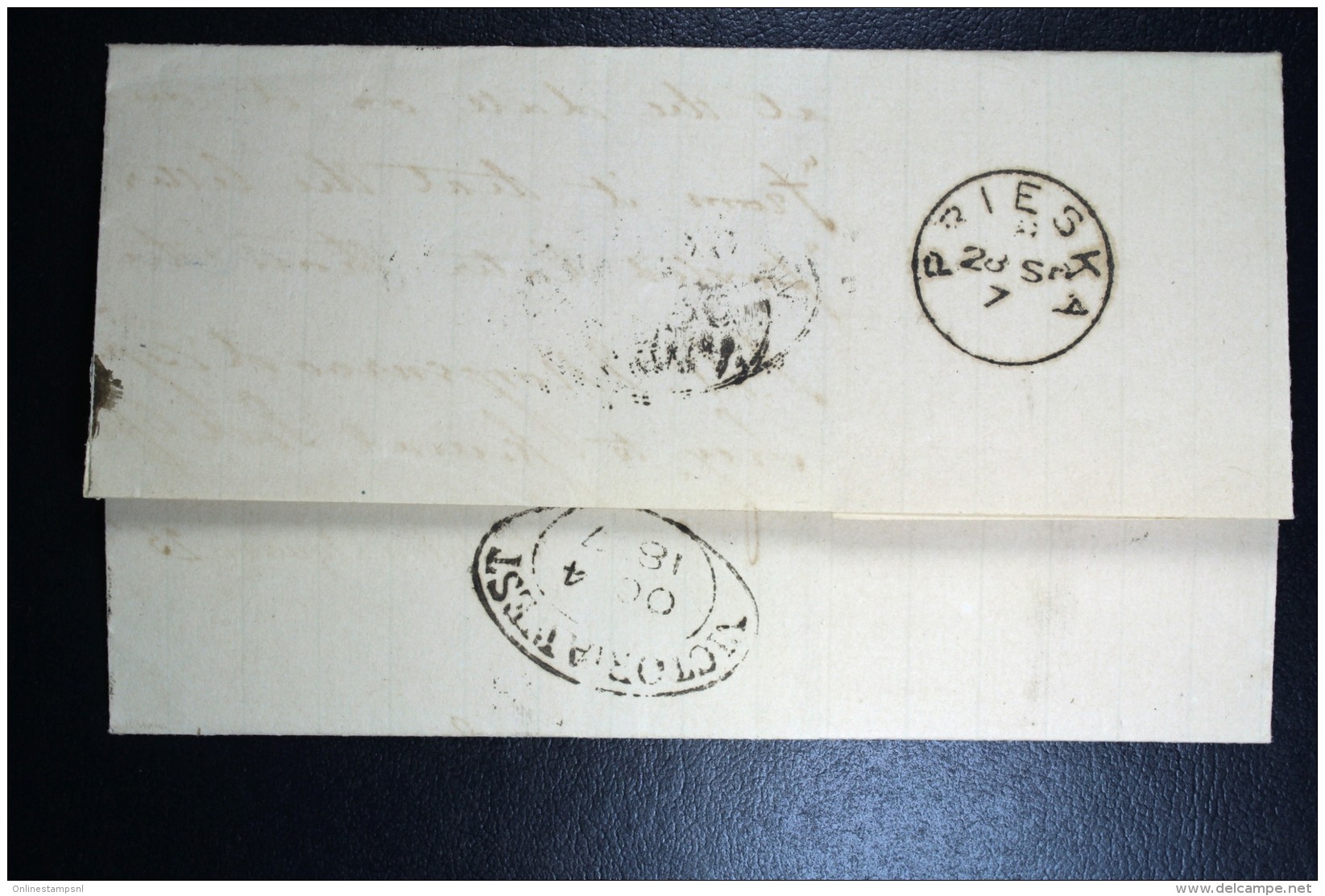 Cape Of Good Hope 1877 Complete Letter PRIESKA / Victoria West To Cape Town. Nice Crisp Cancels - Kaap De Goede Hoop (1853-1904)