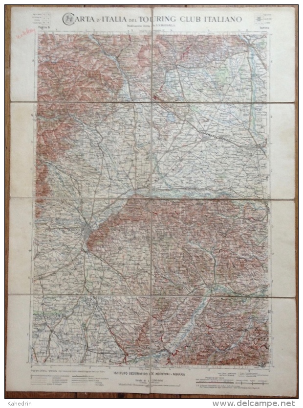 Geographical Map ~ 1908: Torino (Italy) Sheet 9, Carta D´ Italia Del Touring Club Italiano - Geographische Kaarten