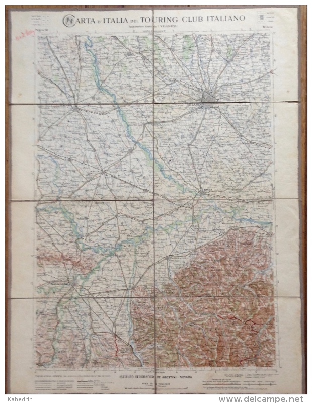 Geographical Map ~ 1908: Milano (Italy) Sheet 10, Carta D´ Italia Del Touring Club Italiano - Geographische Kaarten