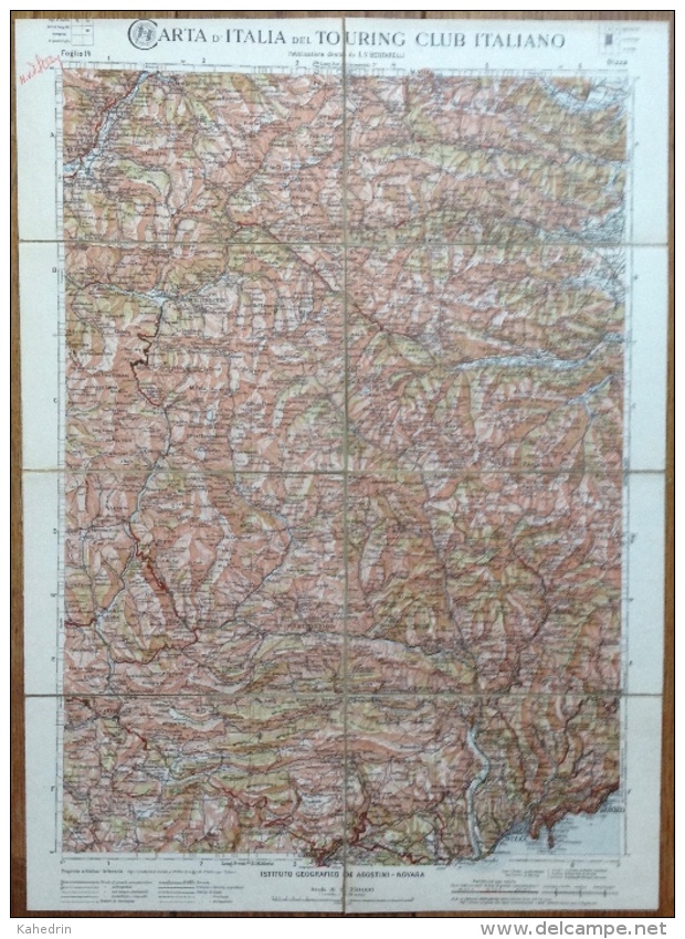 Geographical Map ~ 1908: Nizza (France) Sheet 14, Carta D´ Italia Del Touring Club Italiano - Cartes Géographiques