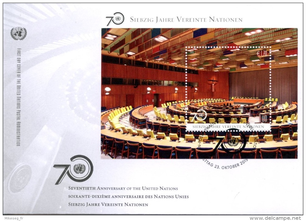 ONU Vienne 2015 - FDC Feuillet UN 70th "siebzig Jahre Vereinte Nationen" - FDC