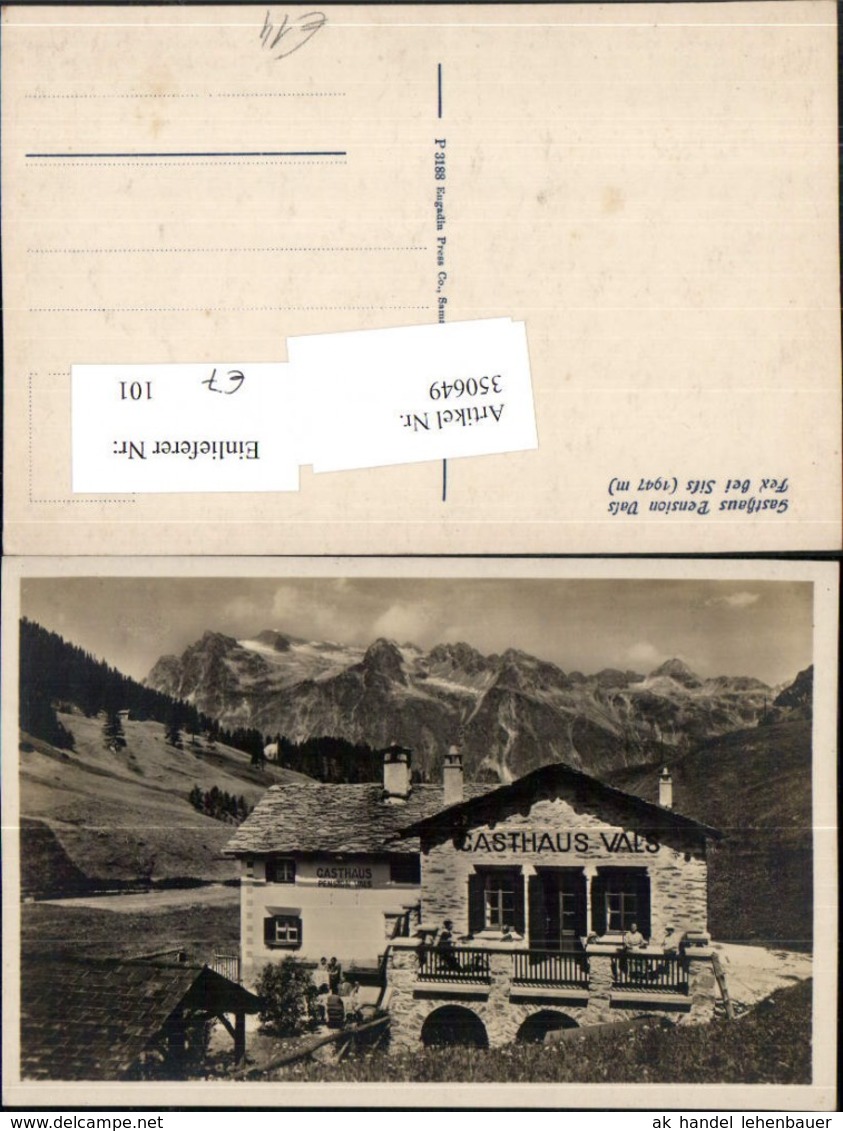 350649,Fex B. Sils Gasthaus Pension Vals Bergkulisse Kt Graub&uuml;nden - Vals