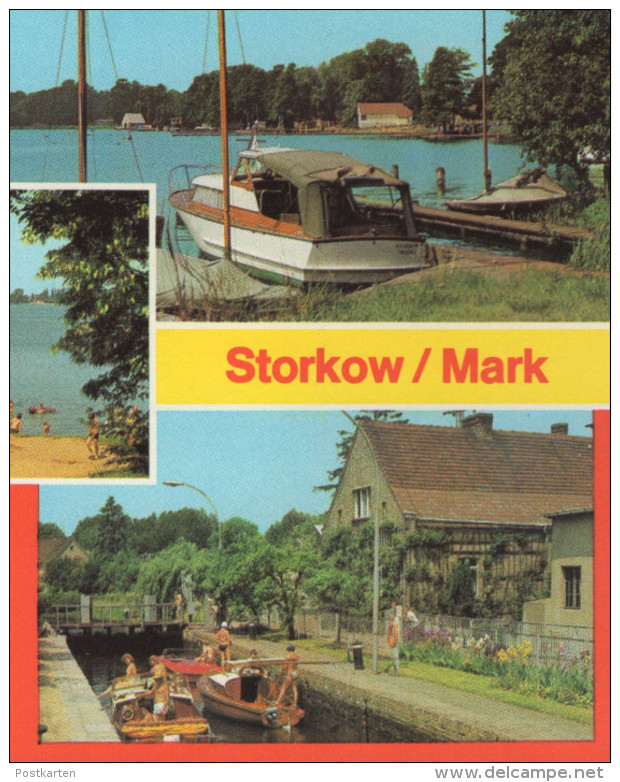 ÄLTERE POSTKARTE STORKOW MARK ALTSTADT AM KANAL AN DER SCHLEUSE AM STORKOWER SEE Ansichtskarte Postcard AK Cpa - Storkow