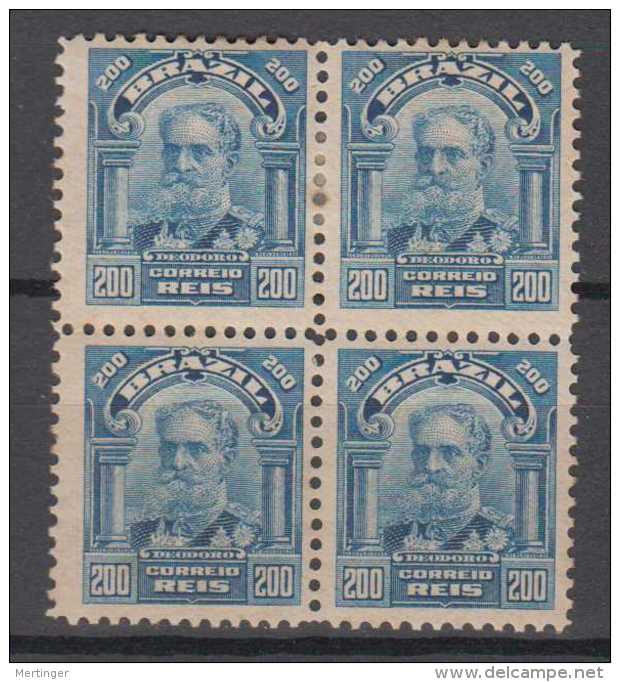 Brazil Brasil Mi# 167 ** + * Block Of 4 Republicanas 1906  200R - Ungebraucht