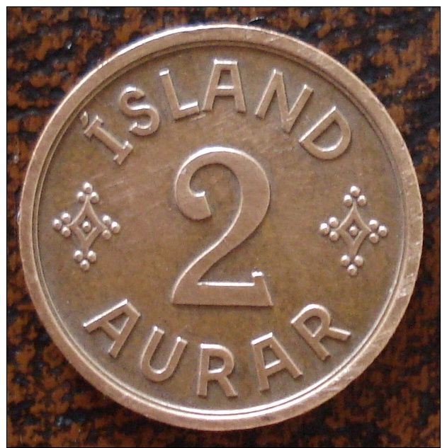 (J) ICELAND: 2 Aurar 1942 XF (1571) - Islandia