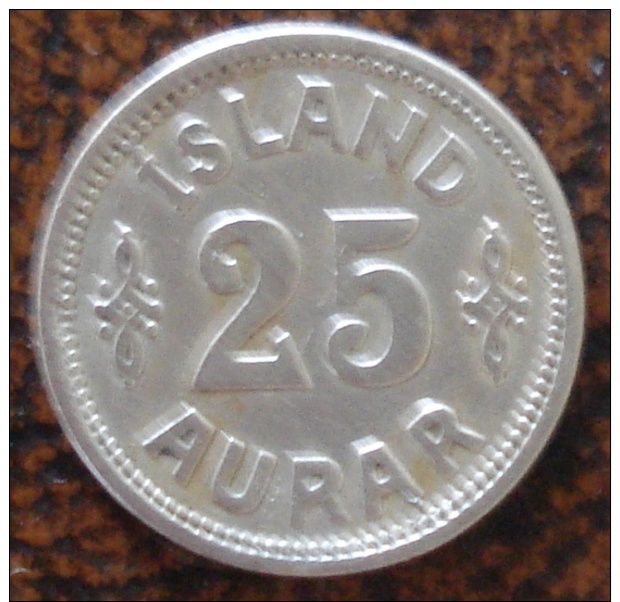 (J) ICELAND: 25 Aurar 1925 VF+ (2508) - Islande