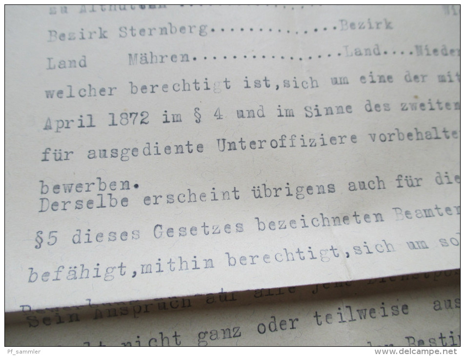 Österreich Wien 1920 Zertifikat Offizierstellvertreter Franz Müller Radfahrbataillon Berechtigung Zur Bewerbung Beamten - Historische Dokumente