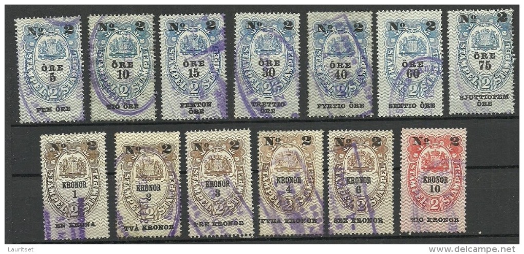 SCHWEDEN Sweden Lot Old Stempelmarken O - Revenue Stamps