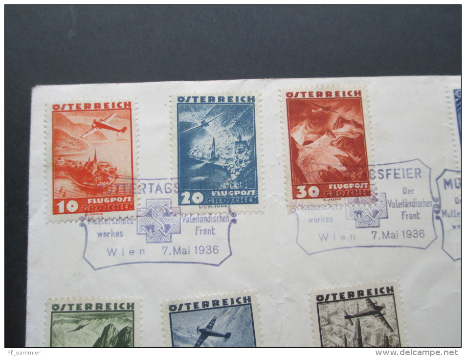 Österreich 1936 MiF Flugzeuge / Muttertag. Sonderstempel Muttertagsfeier Mutterschutzwekr / Vaterländische Front - Covers & Documents