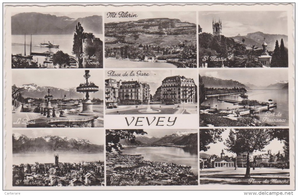 SUISSE ROMANDE,SCHWEIZ,SVIZZERA, HELVETIA,SWISS,SWITZERLAND,VAUD,VEVEY EN 1950 - Vevey