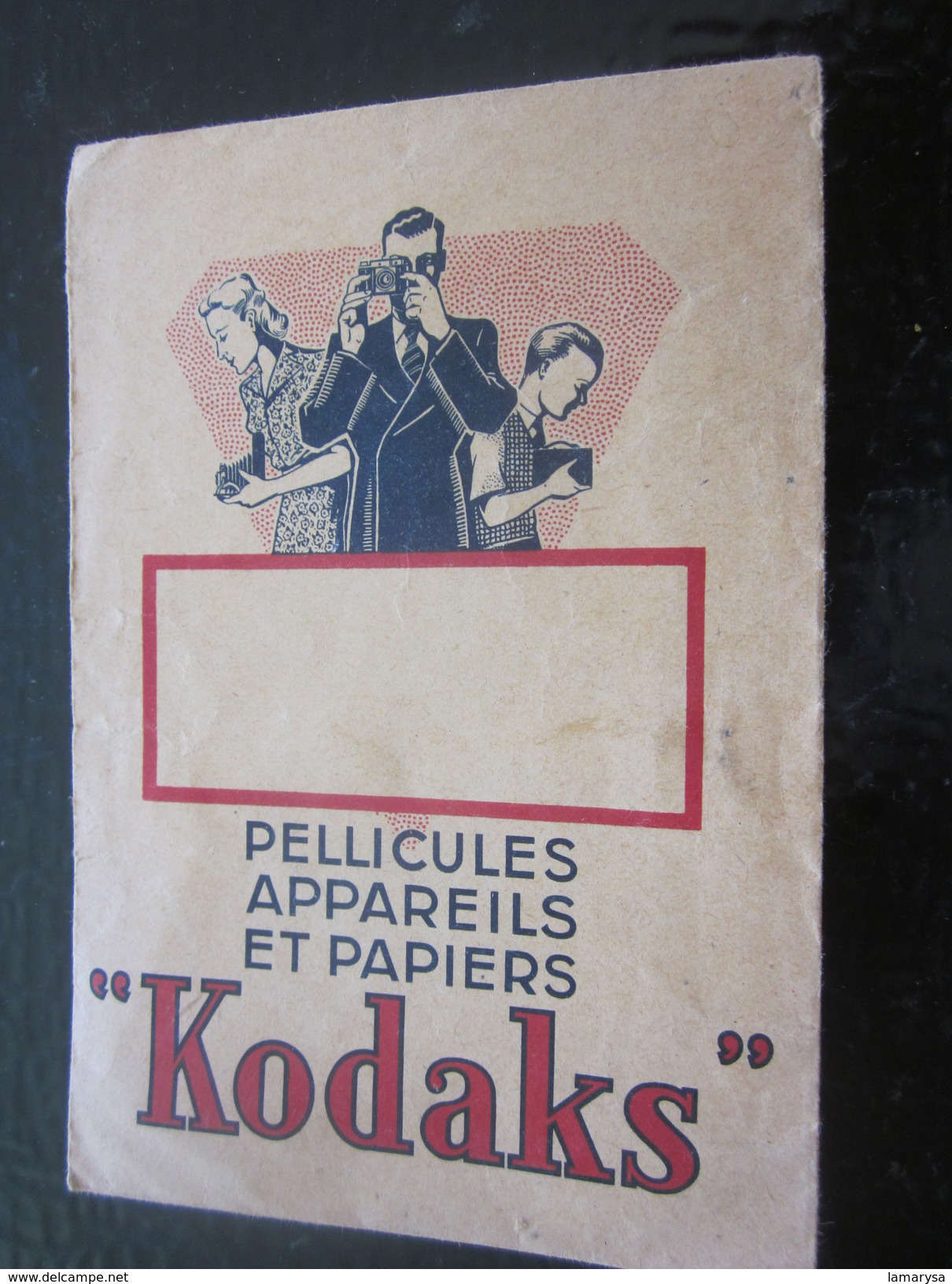 Photographie Ancienne Pochette KODAKS  Illustrée ( Vide) Pour Photos Desmoulins à Paray Le Monay Matériel Accessoire - Matériel & Accessoires
