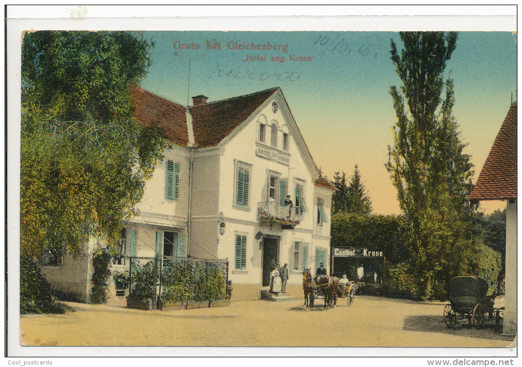 AUSTRIA, STYRIA, GLEICHENBERG,HOTEL UNG, KRONE, EX Cond.  PC, Used 1911 - Bad Gleichenberg