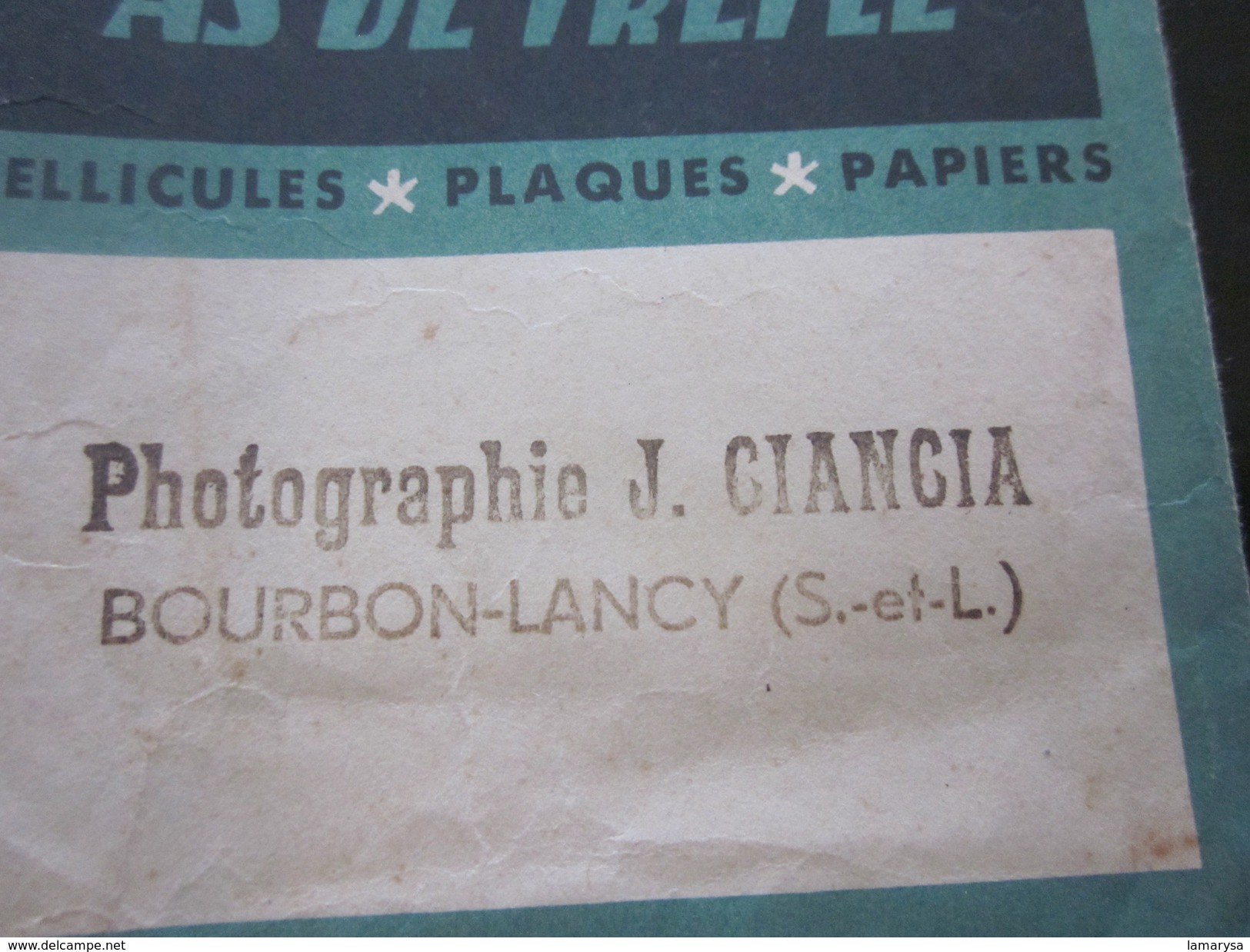 Photographie 1931 Ancienne Pochette Asax "As De Trèfle" Illustrée (vide)Pour Photos Bourbon Lançy Matériel & Accessoires - Matériel & Accessoires